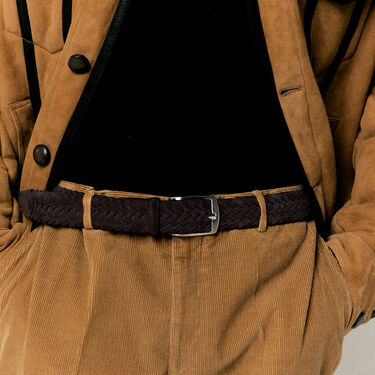 Scarosso Brown Woven Suede Belt Brown suede BRAIDEDBELT Scarosso Brown Woven Suede Belt Brown suede BRAIDEDBELT