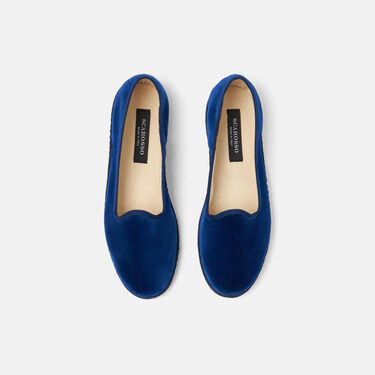 Scarosso Valentina Blue Velvet Blue - velvet VALENTINASLIP