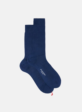 Scarosso Blue Cotton Calf Socks Blue - Cotton CALFCOTTSOCK