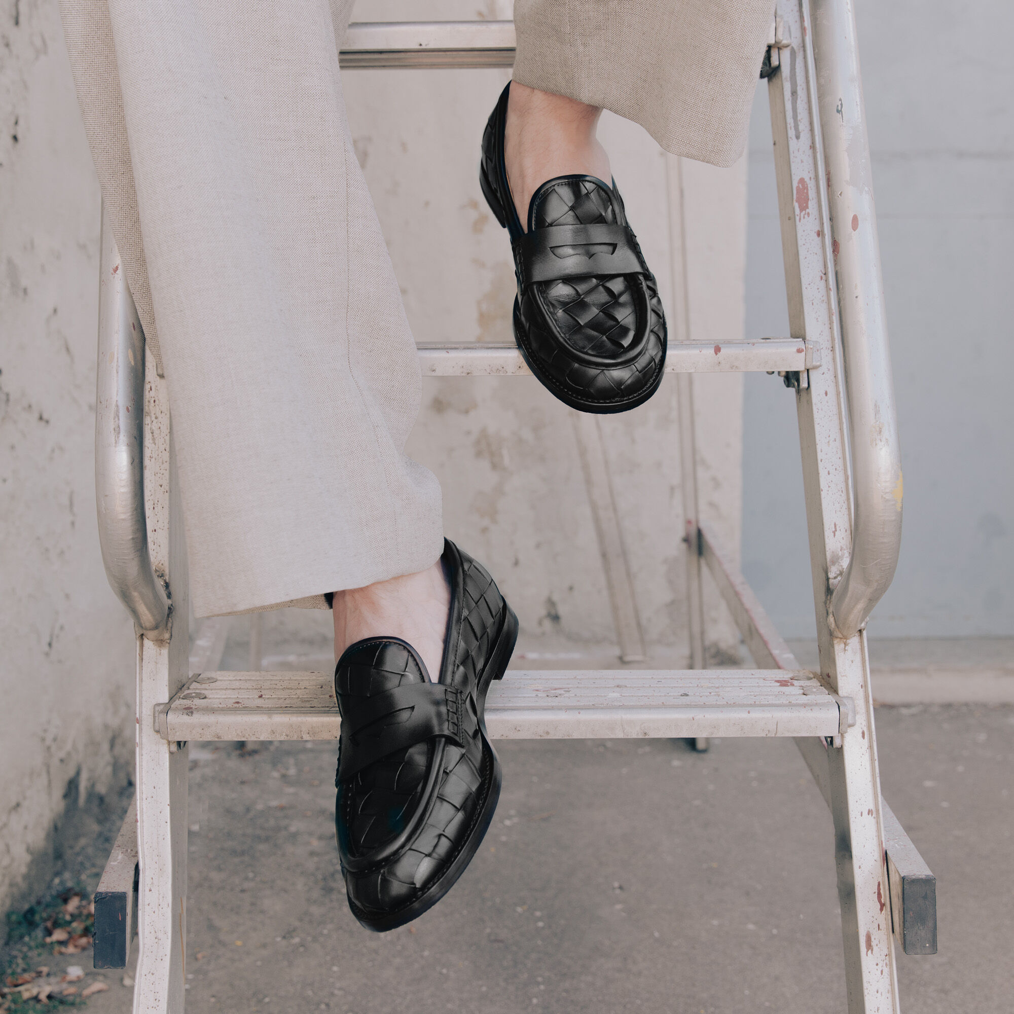 Scarosso Gerald Black Woven Black - Calf GERALDLOAF