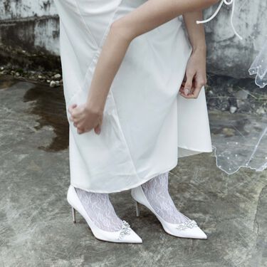 Scarosso Greta Satin Strass White - Silk GRETAPUMP
