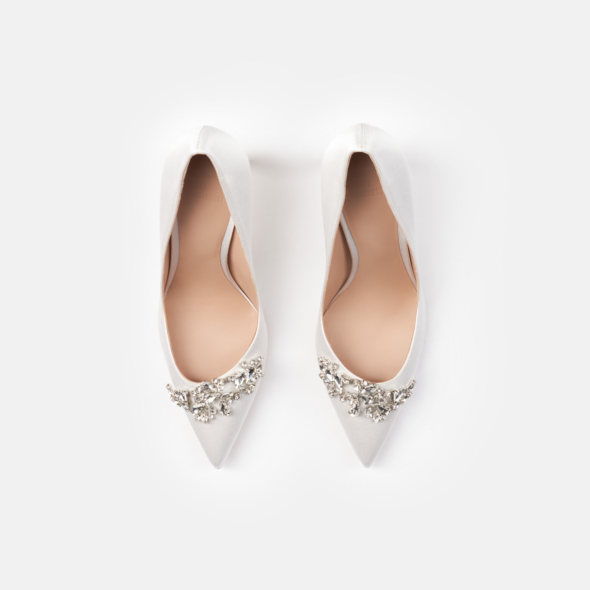 Scarosso Greta Satin Strass White - Silk GRETAPUMP