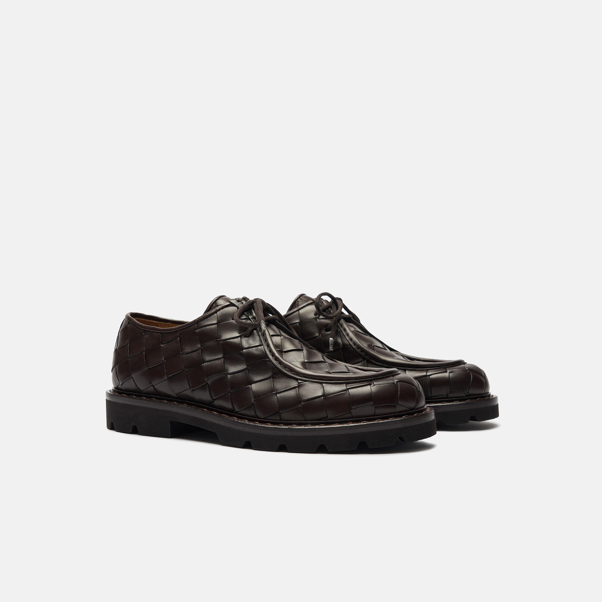 Scarosso Damiano Dark Brown Woven Brown - Calf DAMIANODERB