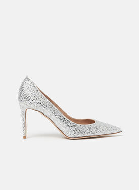 Scarosso Greta Crystal Satin White - Silk GRETAPUMP