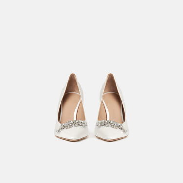 Scarosso Greta Satin Strass White - Silk GRETAPUMP