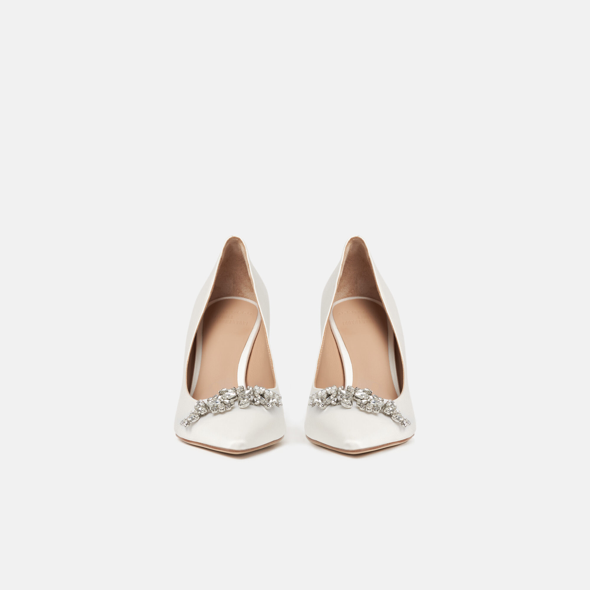 Scarosso Greta Satin Strass White - Silk GRETAPUMP