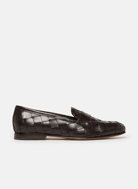 Scarosso Valeria Dark Brown Woven Dark Brown - Calf VALERIALOAF