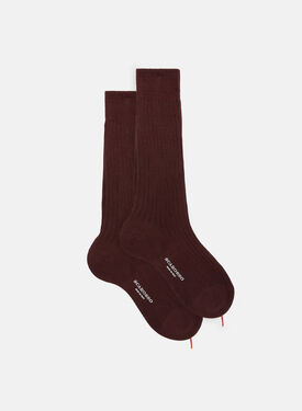 Scarosso Burgundy Cotton Calf Socks Burgundy - Cotton CALFCOTTSOCK