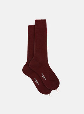 Scarosso Burgundy Wool Calf Socks Burgundy - Wool CALFWOOLSOCK