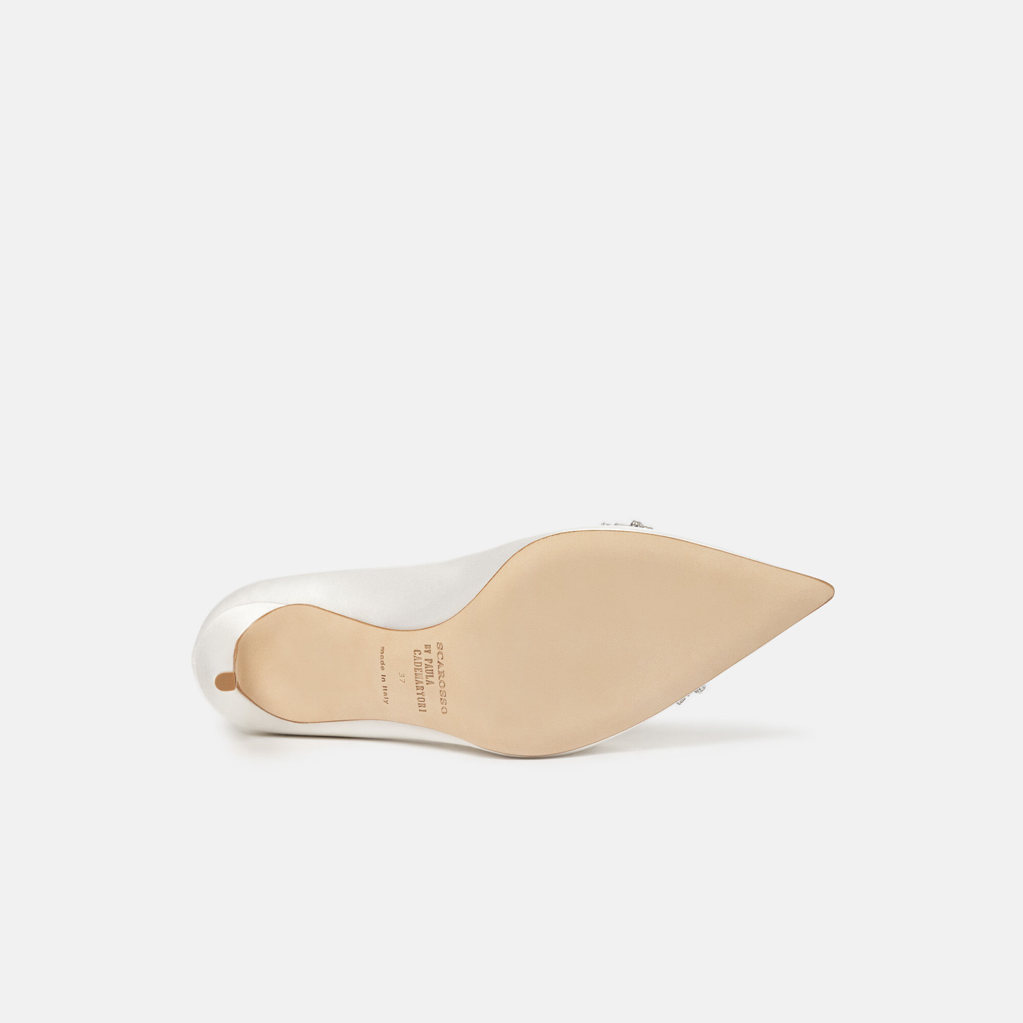 Scarosso Greta Satin Strass White - Silk GRETAPUMP