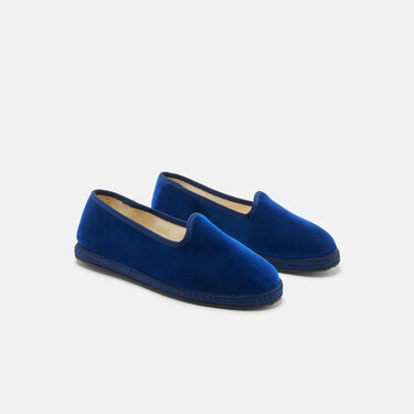 Scarosso Valentina Blue Velvet Blue - velvet VALENTINASLIP