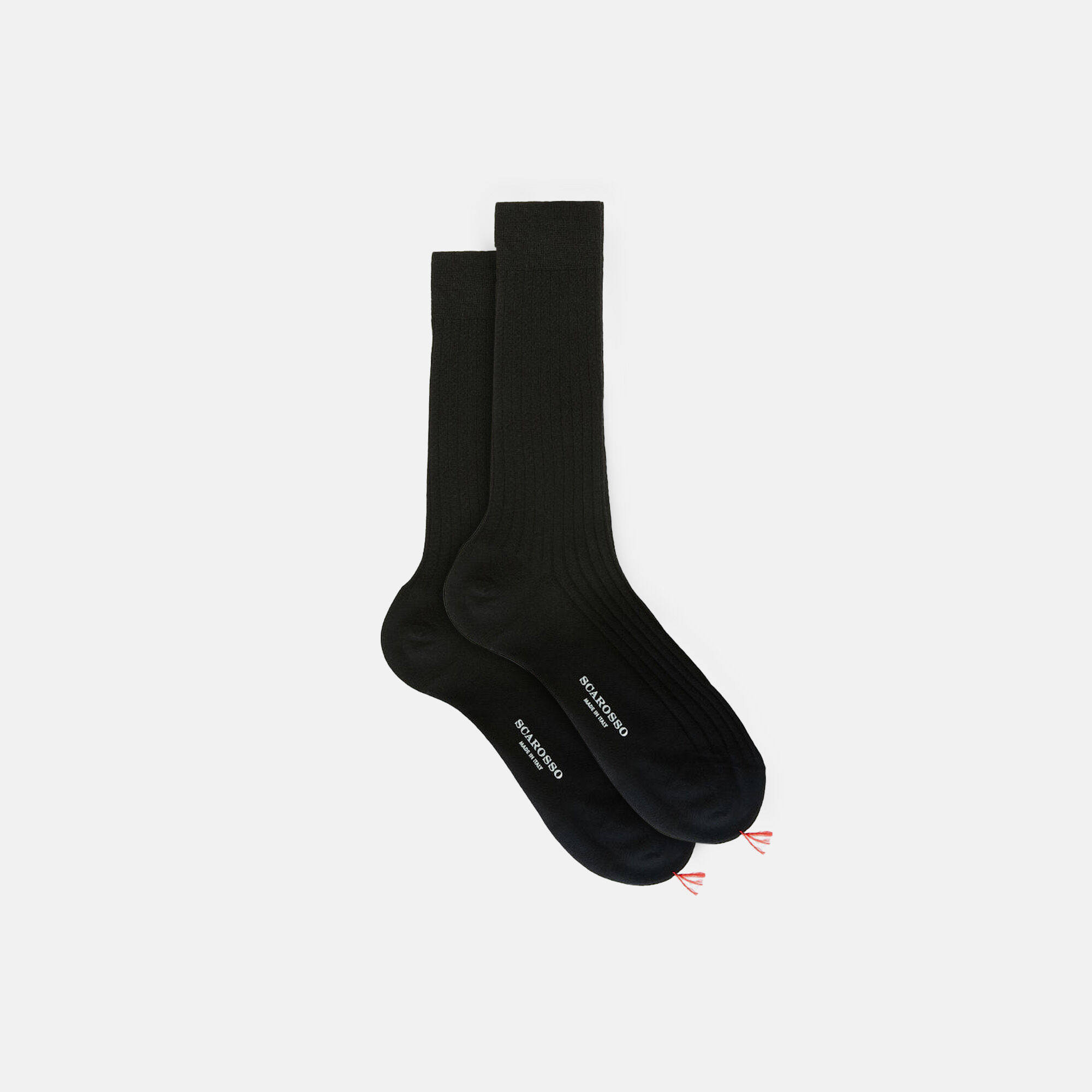 Scarosso Black Wool Calf Socks Black - Wool CALFWOOLSOCK