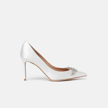 Scarosso Greta Satin Strass White - Silk GRETAPUMP