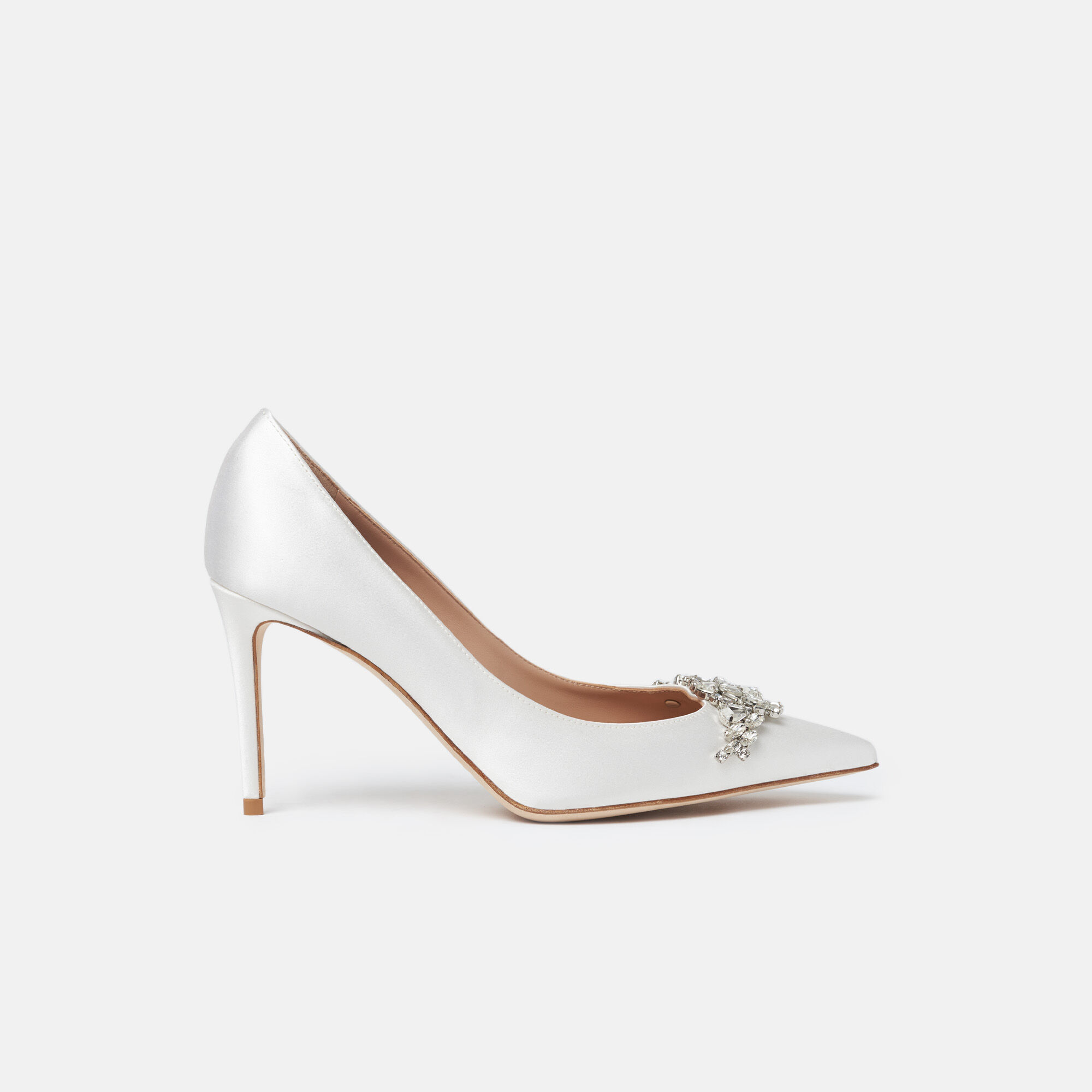 Scarosso Greta Satin Strass White - Silk GRETAPUMP
