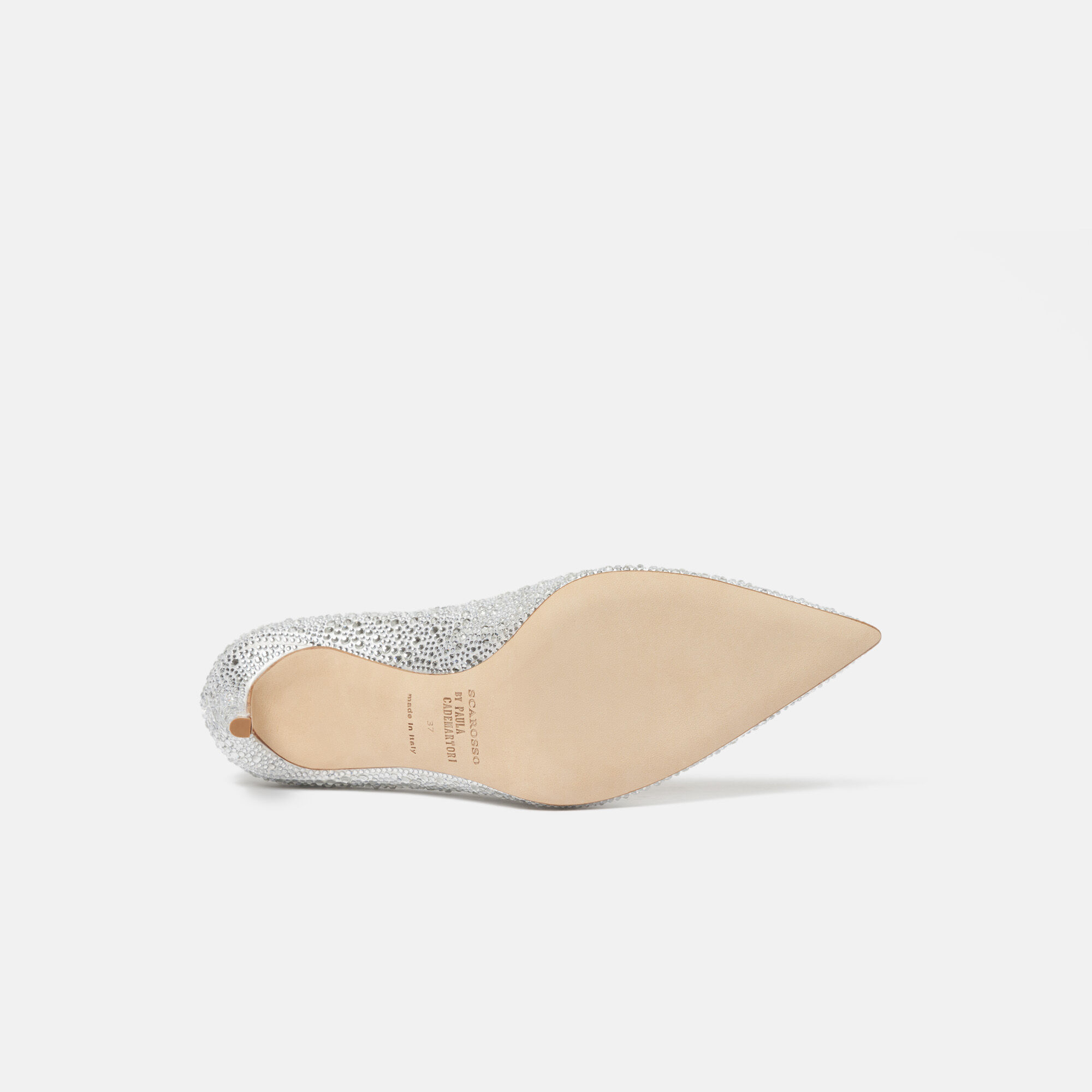 Scarosso Greta Crystal Satin White - Silk GRETAPUMP