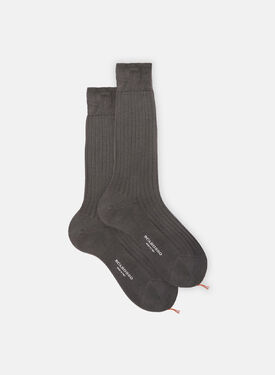 Scarosso Grey Cotton Calf Socks Grey - Cotton CALFCOTTSOCK