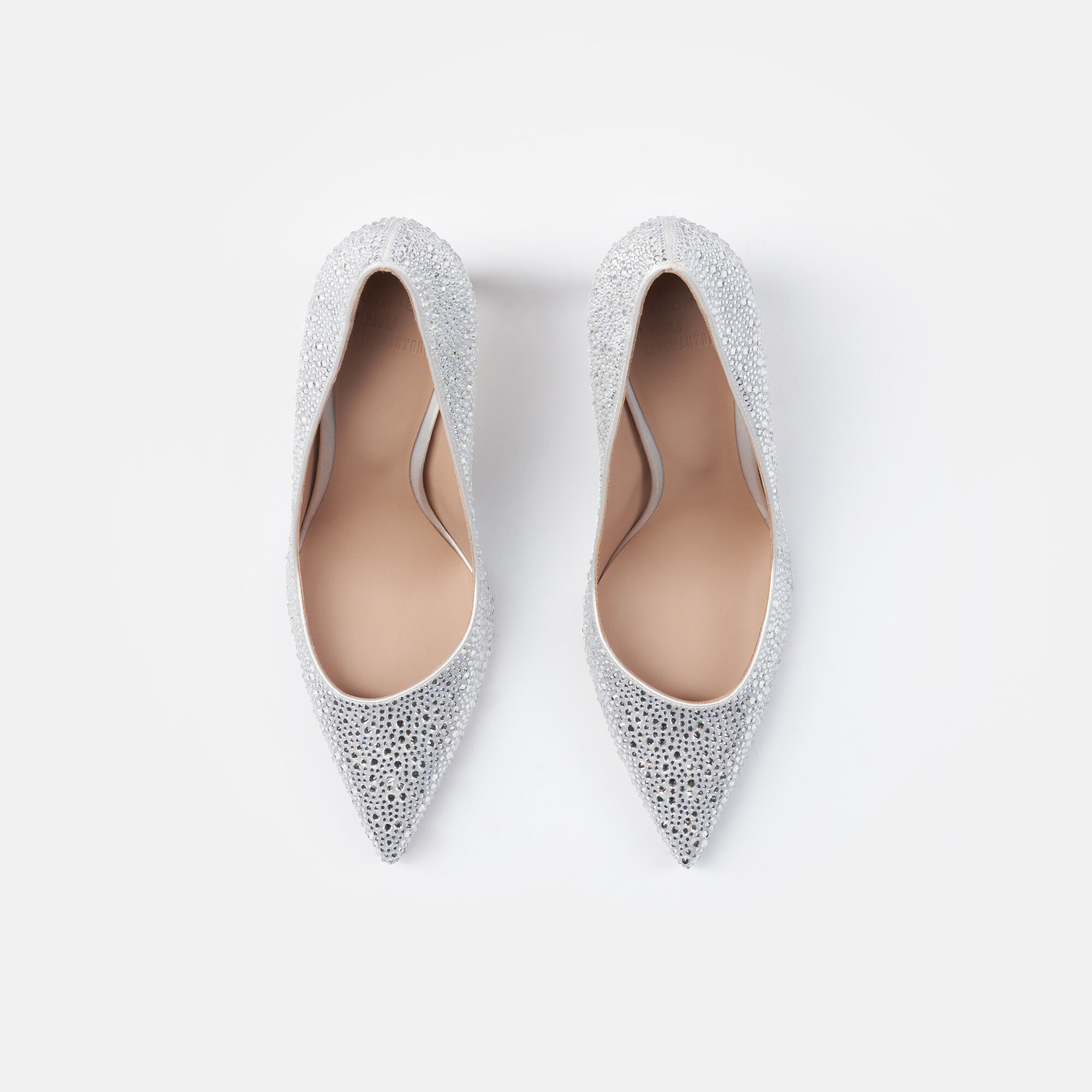 Scarosso Greta Crystal Satin White - Silk GRETAPUMP