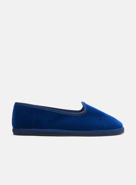 Scarosso Valentina Blue Velvet Blue - velvet VALENTINASLIP
