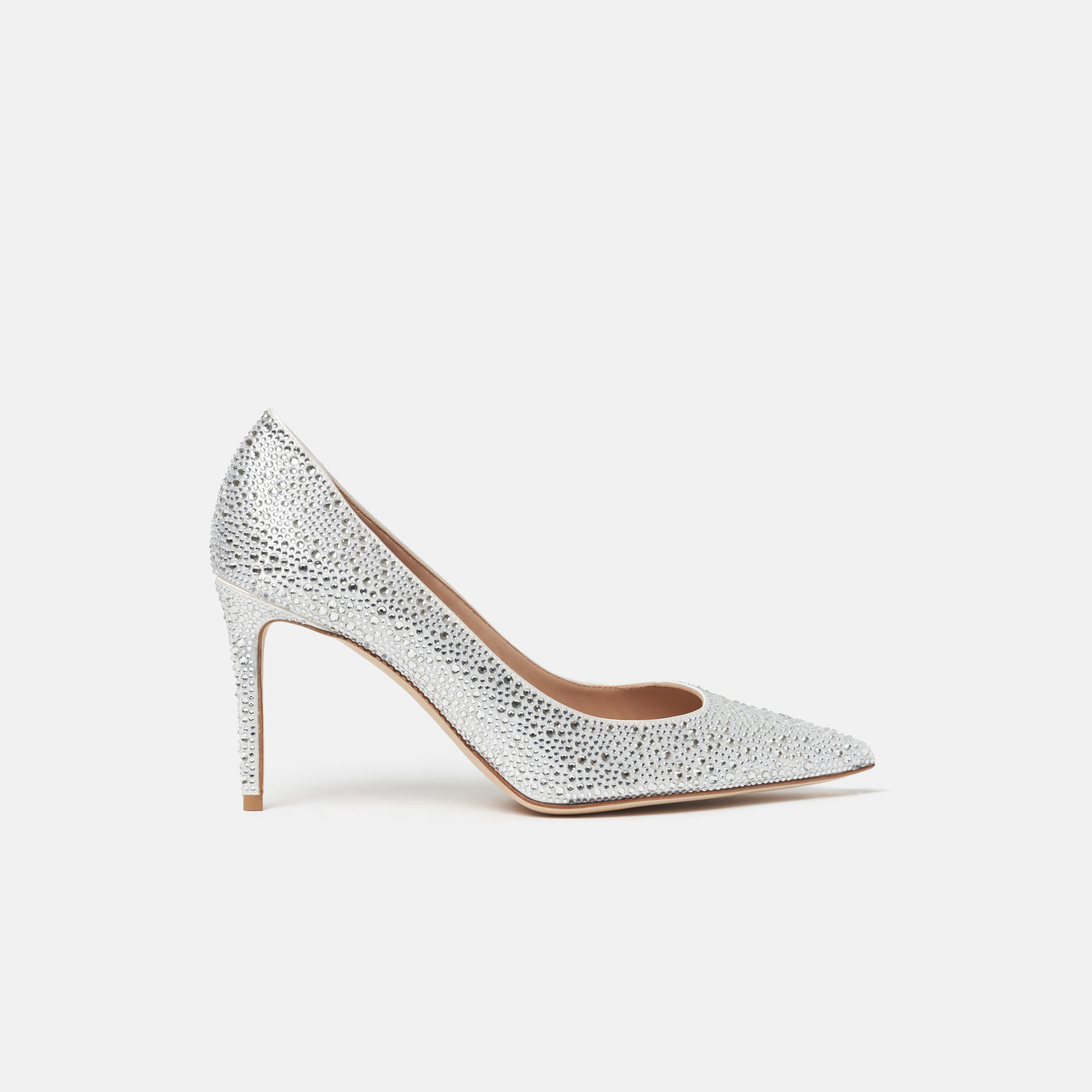Scarosso Greta Crystal Satin White - Silk GRETAPUMP