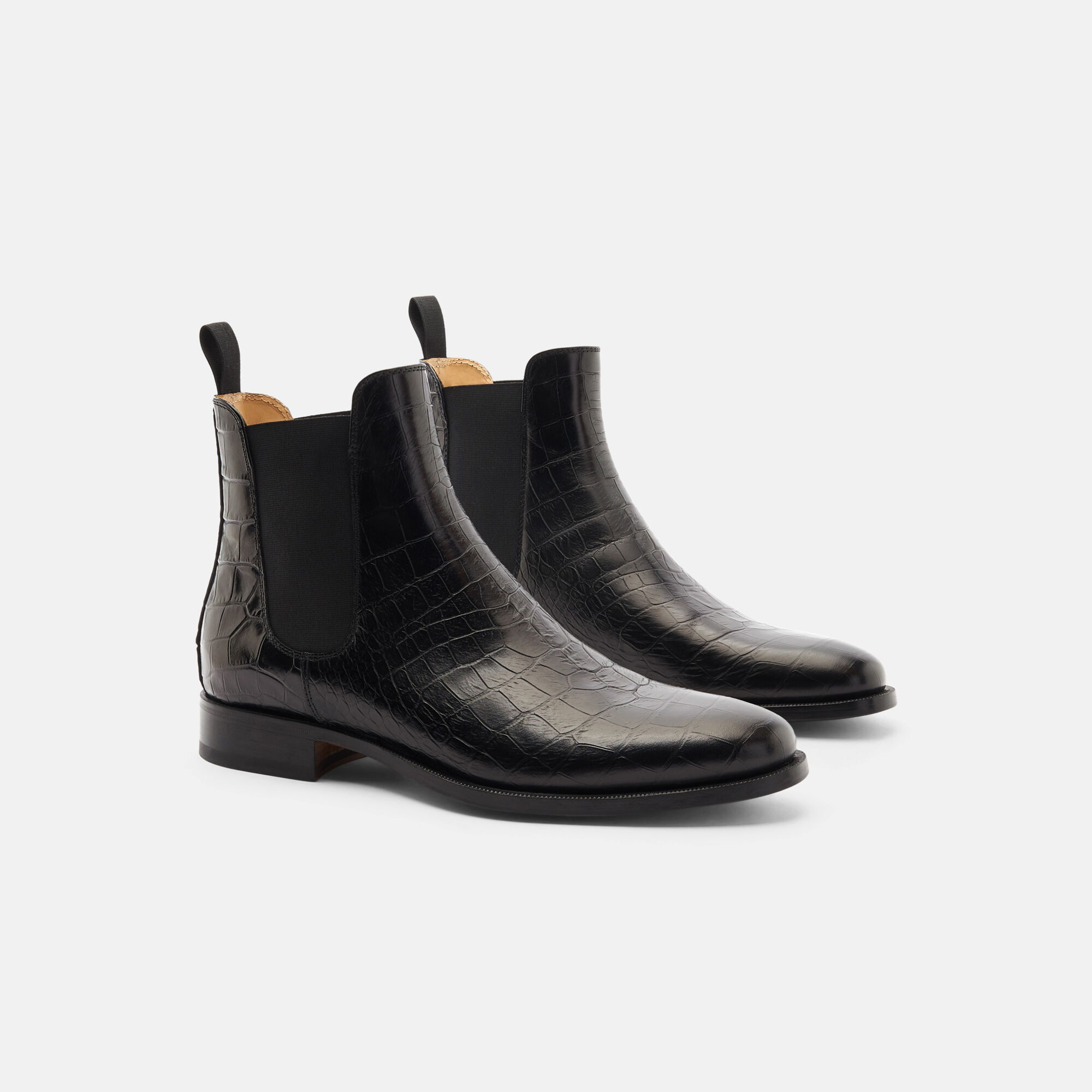 Scarosso Giancarlo Black Croco Black - Croco-printed calf GIANCARLOCHEL