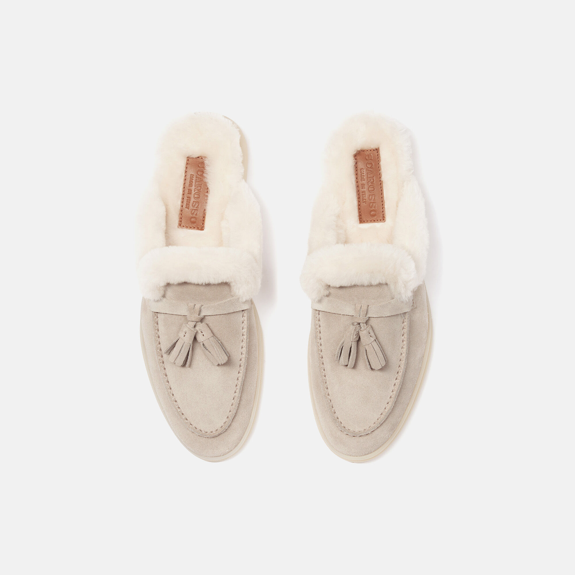 Scarosso Lucrezia Fur Sand Suede Sand - Suede Fur LUCREZIAMULE