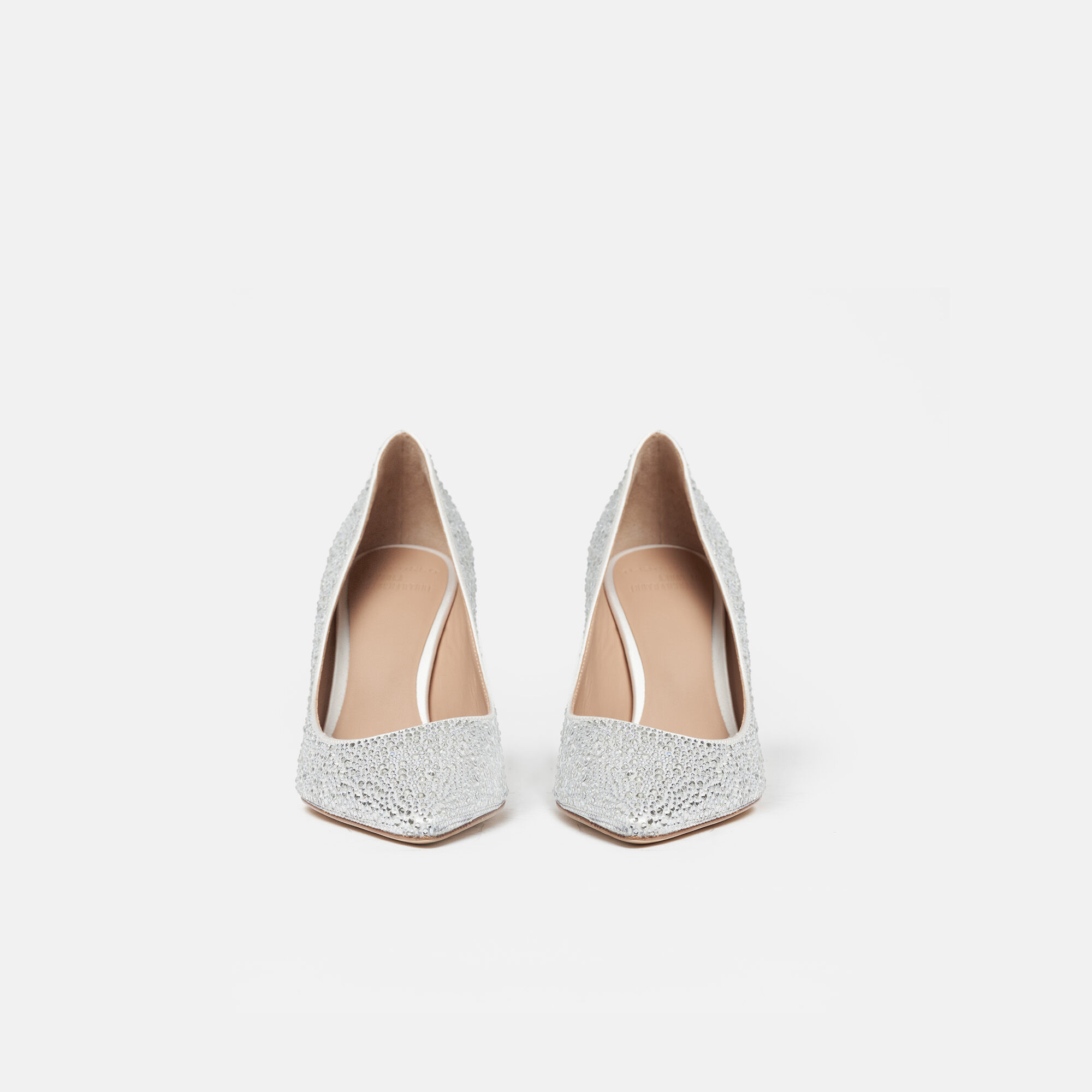 Scarosso Greta Crystal Satin White - Silk GRETAPUMP