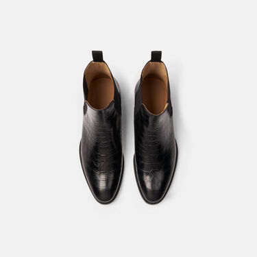 Scarosso Giancarlo Black Croco Black - Croco-printed calf GIANCARLOCHEL