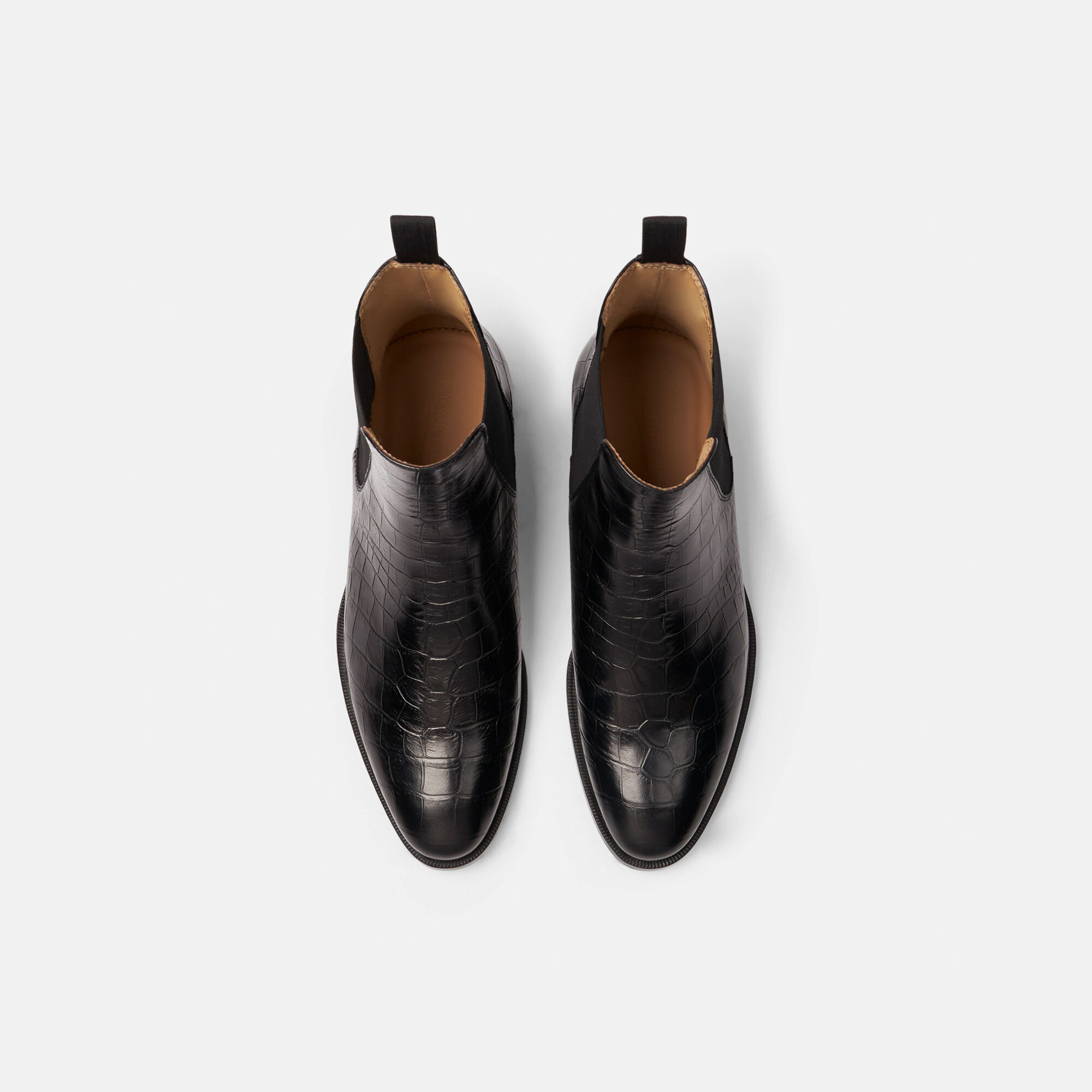 Scarosso Giancarlo Black Croco Black - Croco-printed calf GIANCARLOCHEL