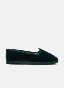 Scarosso Valentina Green Velvet Green - velvet VALENTINASLIP