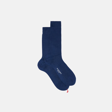 Scarosso Blue Cotton Calf Socks Blue - Cotton CALFCOTTSOCK