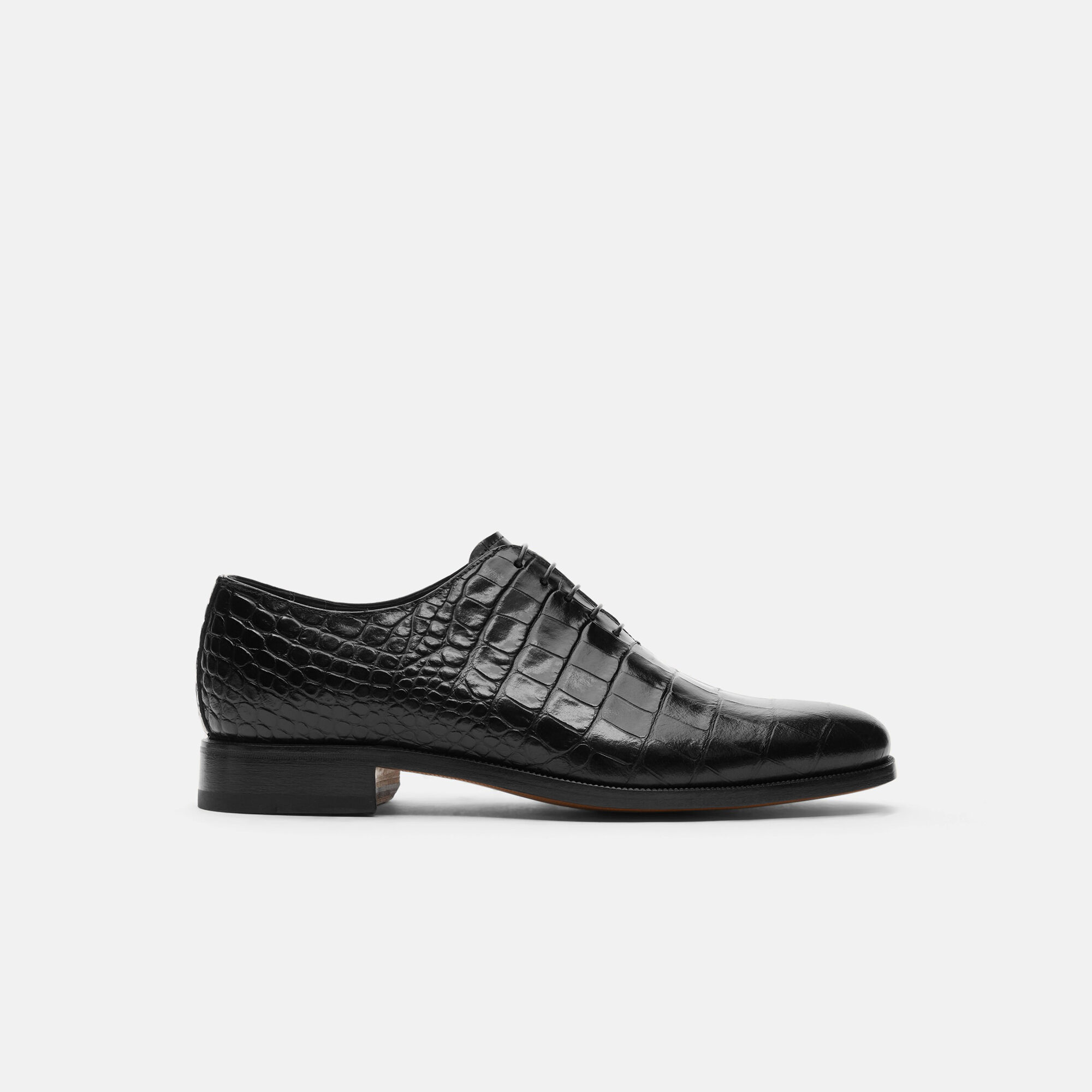 Scarosso Ignazio Black Croco Black - Croco-printed Calf IGNAZIOOXFO
