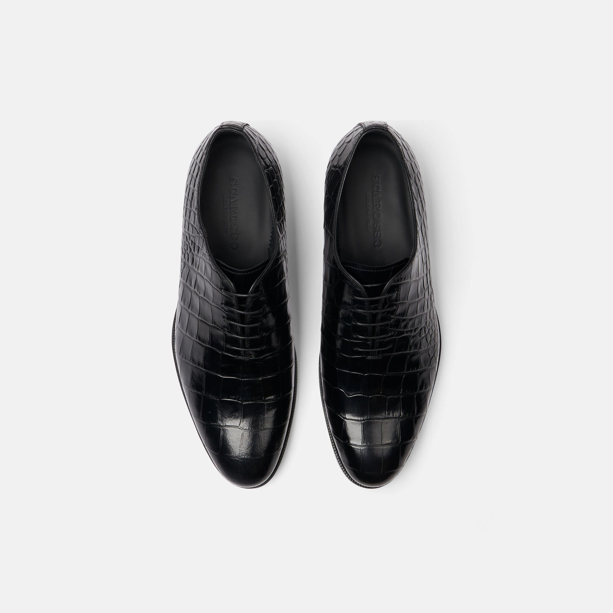 Scarosso Ignazio Black Croco Black - Croco-printed Calf IGNAZIOOXFO