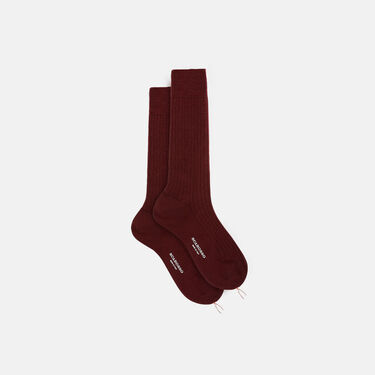 Scarosso Burgundy Wool Calf Socks Burgundy - Wool CALFWOOLSOCK Scarosso Burgundy Wool Calf Socks Burgundy - Wool CALFWOOLSOCK